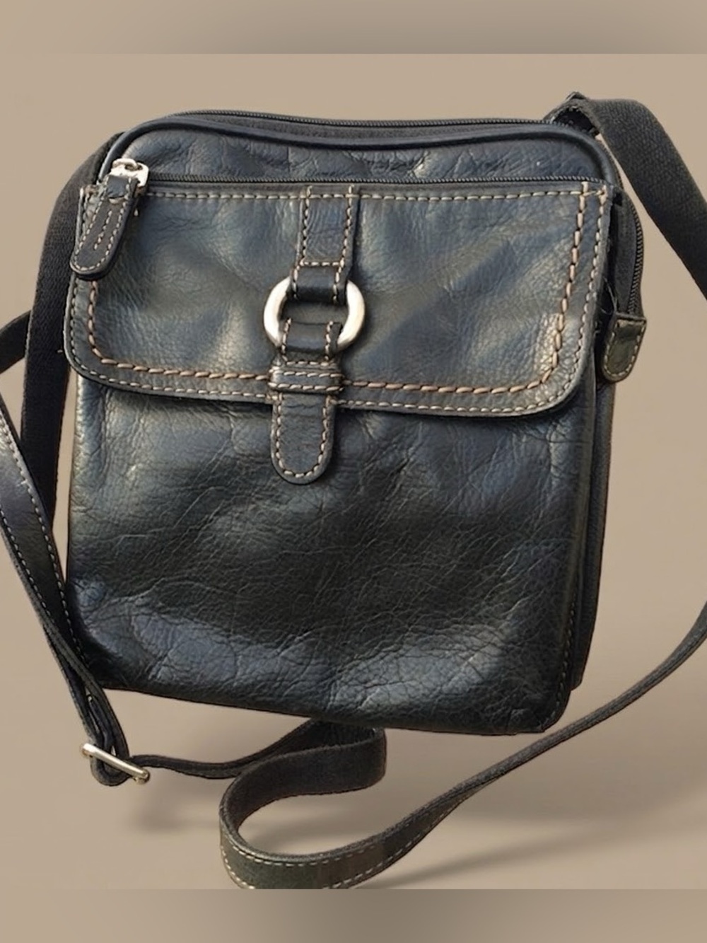 Fossil Vintage Black Crossbody Shoulder Leather Bag - Picture 2 of 4